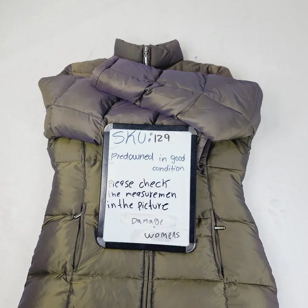 Zara Women's Radiation‎ Green Mock Neck Goose Down Winter Puffer Jacket Size L